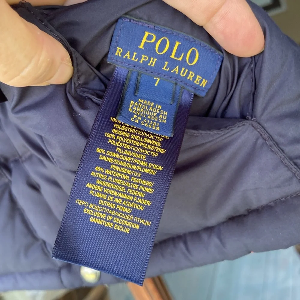 Polo Ralph Lauren‎ Reversible Down Puffer Vest. Red/Blue. Size 7